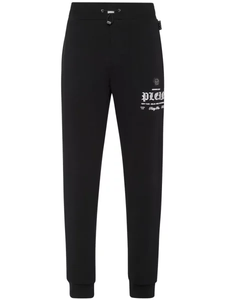 Pantaloni Philipp Plein cu imagine alergare negru