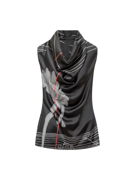 Jedwabna bluzka Ferragamo czarna