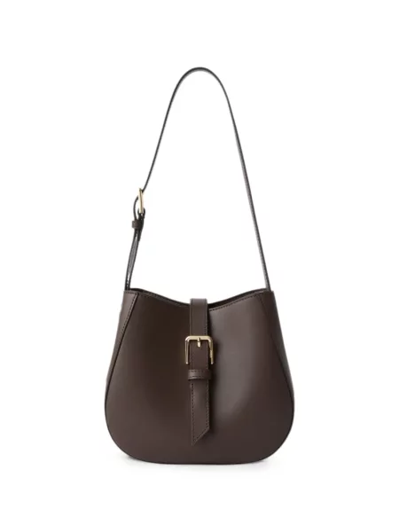 Geantă Furla din piele cu cataramă maro