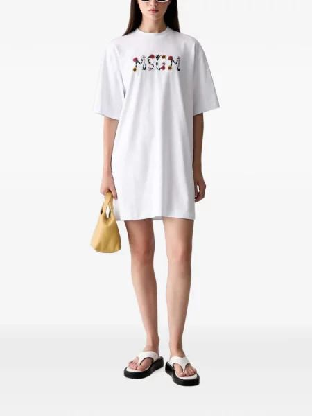 Rochie mini Msgm cu model floral alb