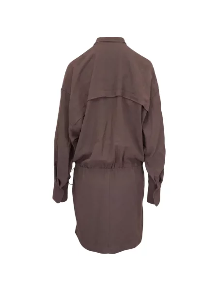 Rochie tip cămașă Brunello Cucinelli de lână maro