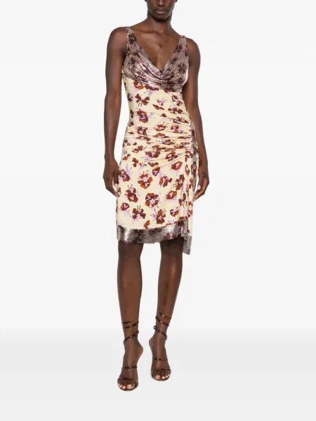 Rochie mini Rabanne cu model floral cu imagine