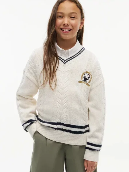 Tommy Hilfiger пуловер за деца от x Peanuts бяло
