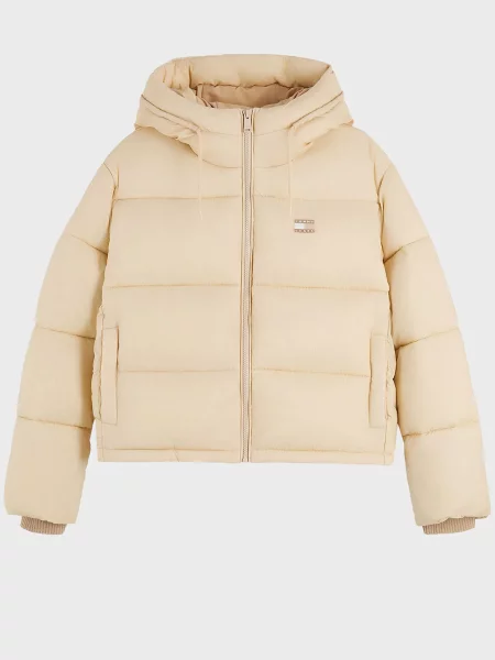 Джинсовая куртка Tommy Jeans с капюшоном бежевая