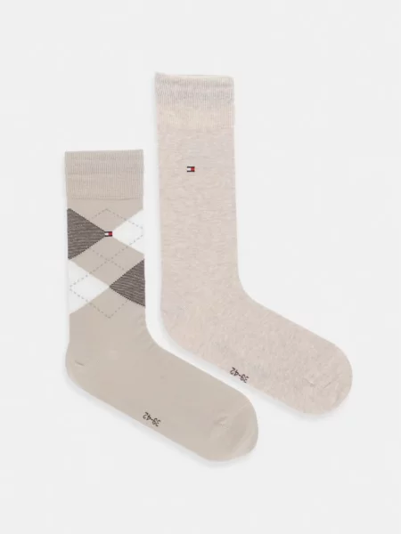 Tommy Hilfiger ponožky s bavlnou béžové