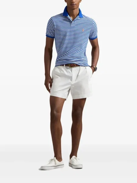 Slip de baie Polo Ralph Lauren cu broderie din piele de căprioară în carouri albastru
