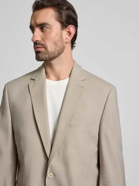 Marynarka w kroju comfort fit z mieszanki wełny z dwurzędowym zapięciem na 2 Christian Berg Men beżowa