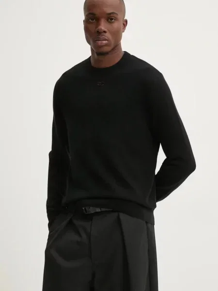 Volnen pulover Diesel K-VIERI črna