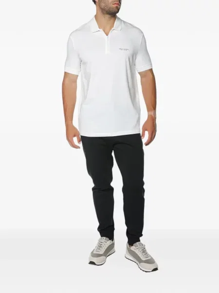 Tricou polo Armani Exchange cu imagine alb