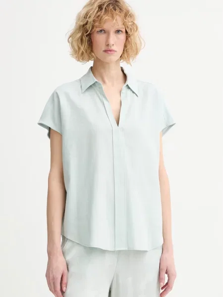 Calvin Klein halenka se lnem zelená