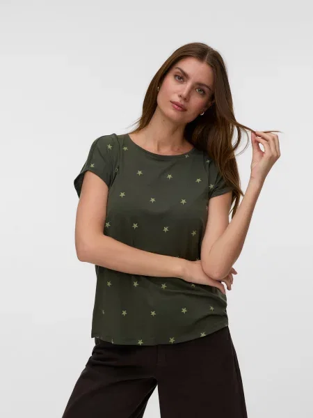 VERO MODA Tričko jedľová / svetlozelená