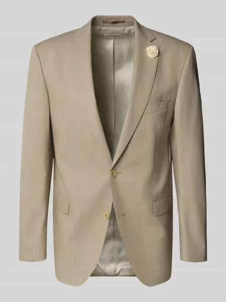 Marynarka o kroju slim fit na 2 z mieszanki żywej wełny model Shelby' Carl Gross beżowa