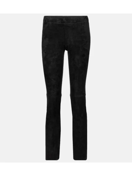 Pantaloni Stouls din piele de căprioară negru