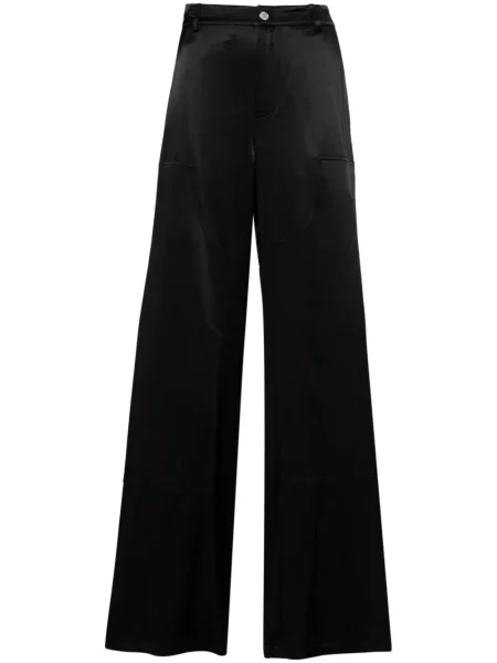 Pantaloni Moschino din satin negru