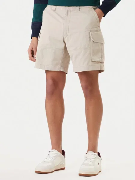 Polo Ralph Lauren Kratke hlače iz tkanine bež