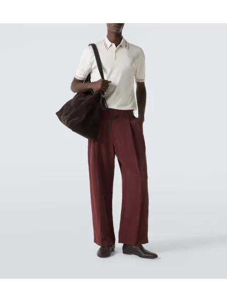 Tricou polo Dolce&gabbana de mătase alb
