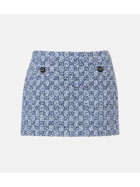 Fustă de tweed Gucci din tweed albastru