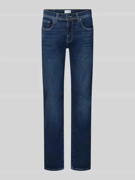 Jeansy o kroju regular fit w stylu 5 kieszeni model Lyon' Pierre Cardin granatowe