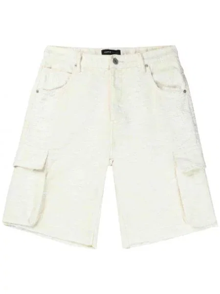 Pantaloni scurți cargo Purple Brand alb