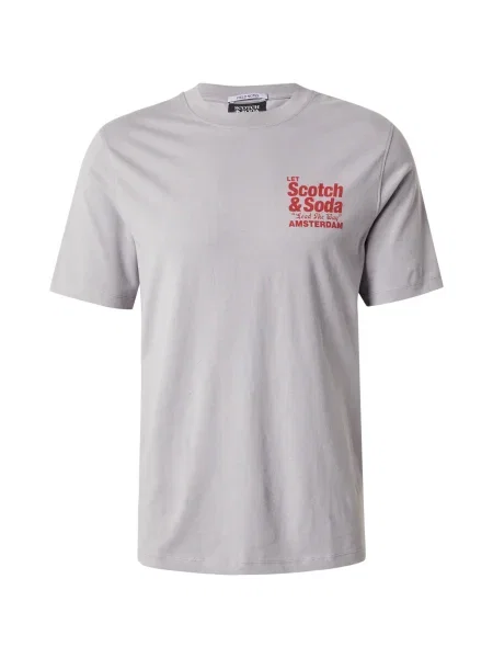 SCOTCH & SODA Tricou piatră / roșu intens gri