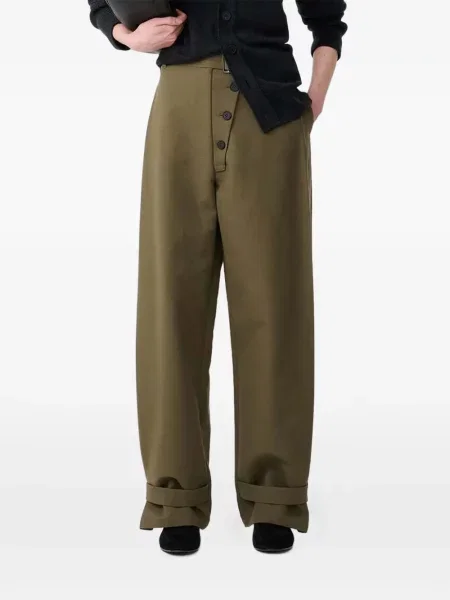 Cu centură pantaloni Studio Nicholson verde