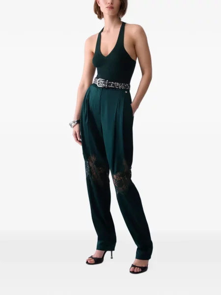 Pantaloni Liu Jo din satin verde