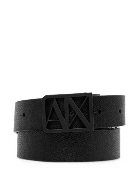 Curea Armani Exchange cu cataramă cu autograf negru