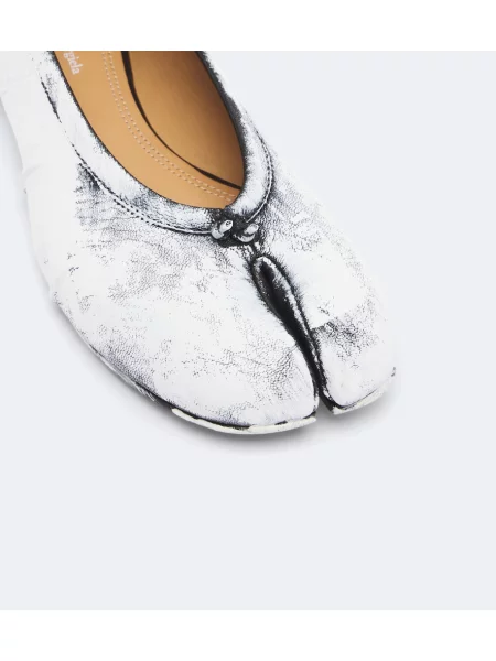 Kožené baleríny Maison Margiela biela