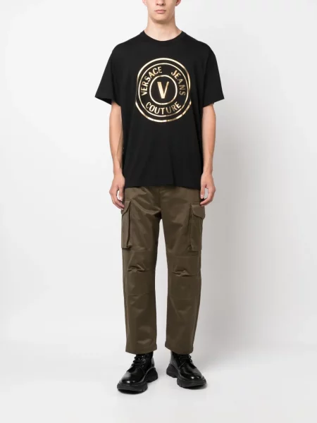 Raštuotas marškinėliai Versace Jeans Couture juoda