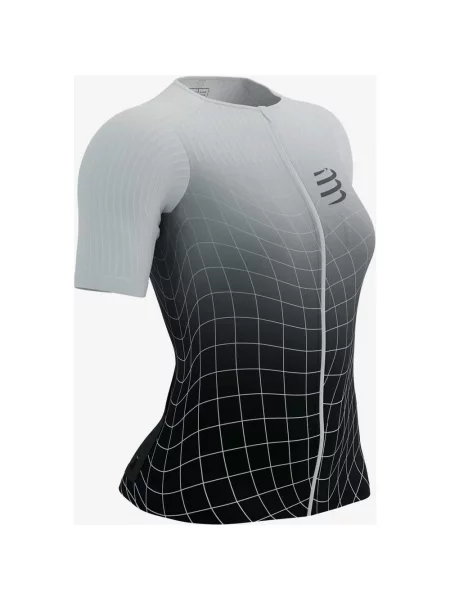 Koszulka z krótkim rękawem Compressport Tri Postural Aero czarno-biała XS biała