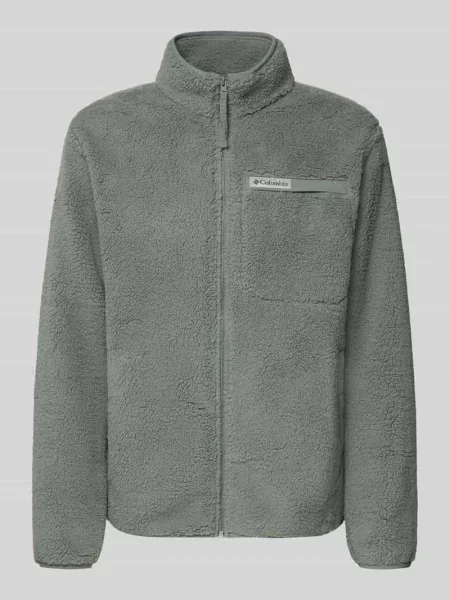 Krój regular fit kurtka z polaru z naszywką z logo Columbia oliwkowa