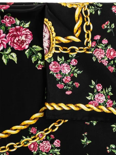 Fular Dolce & Gabbana cu model floral negru