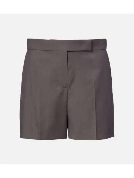 Pantaloni scurți Max Mara de lână gri