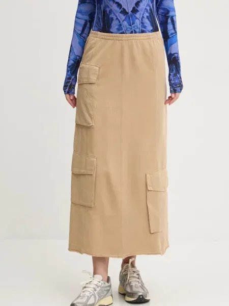 Sukně Desigual PRESTON maxi áčková béžová