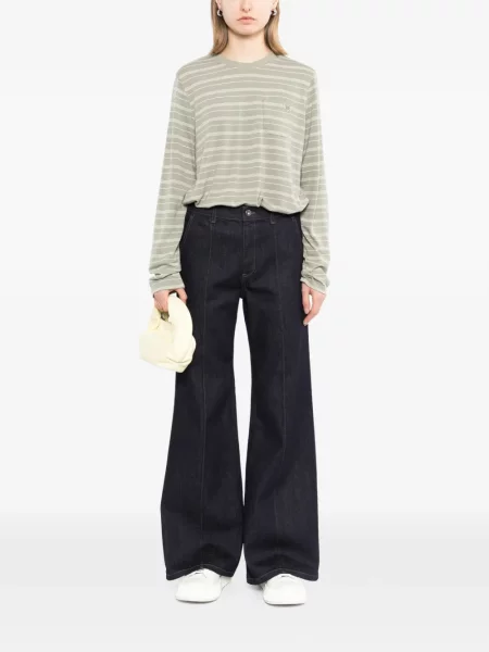 Lung tricou Maison Kitsune gri