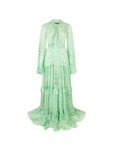 Rochie maxi Roberto Cavalli cu imagine verde