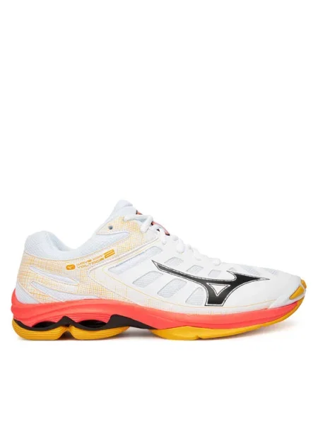 Röplabda cipő Mizuno Wave Voltage 2 fehér/tűzkorall Wave Voltage 2 narancsszínű