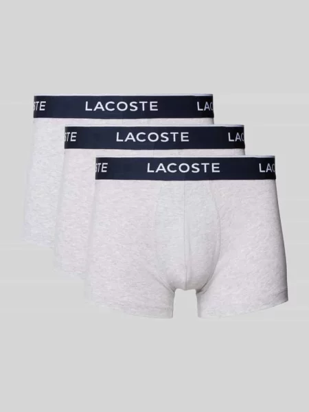 Obcisłe bokserki z elastycznym z logo w zestawie 3 szt. Lacoste srebrne