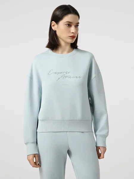 Світшот Emporio Armani бавовна/поліестер/еластан блакитний