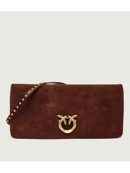 Pinko Geantă pe umăr Click Soft Horizontal Classic | piele întoarsă maro