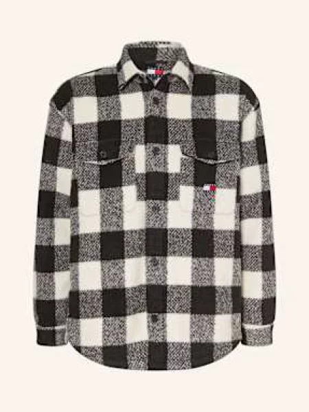 Kurtka jeansowa Tommy Jeans w kratkę czarna