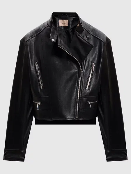 Куртка в стилі косухи Twinset чорна