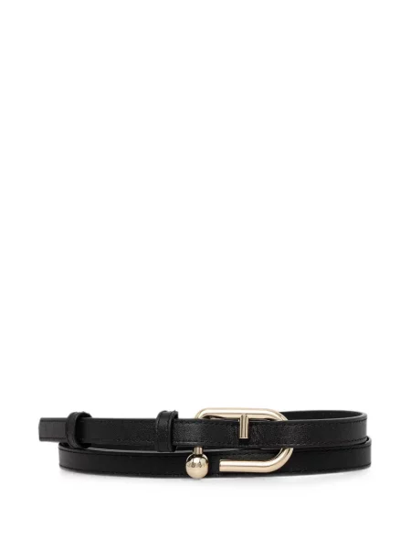 Cu centură curea Furla din piele negru