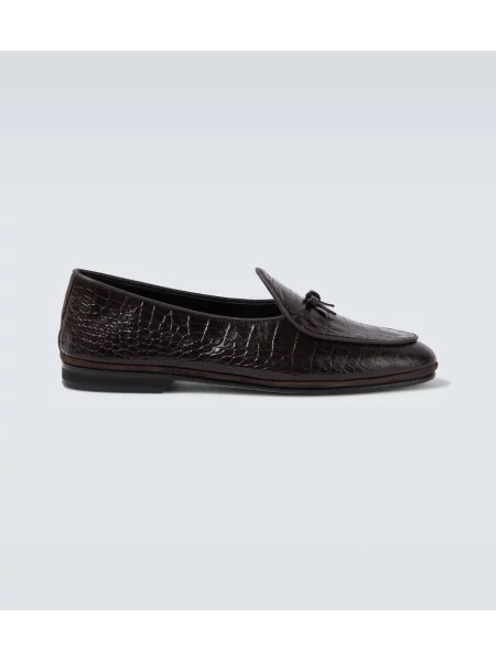 Pantofi loafer Rubinacci din piele maro