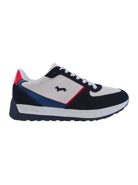 Sneakersy Harmont & Blaine zamszowe z logo białe