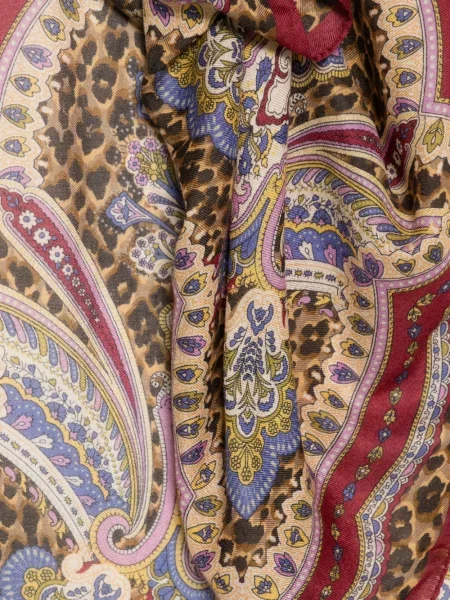 Fular Etro cu imagine cu model paisley roșu