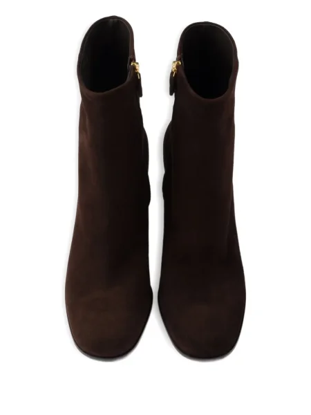 Botine Prada din piele de căprioară maro