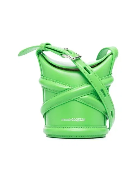 Lniany kapelusz Alexander Mcqueen zielony