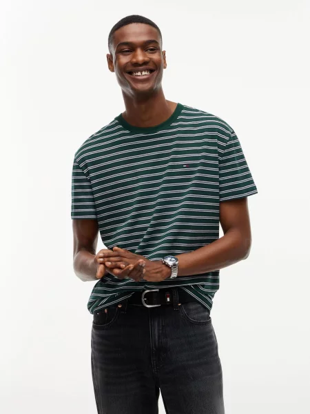 Tommy Jeans Tricou Flag verde