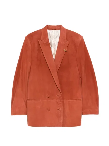 Sacou Alberta Ferretti cu două rânduri de nasturi portocaliu